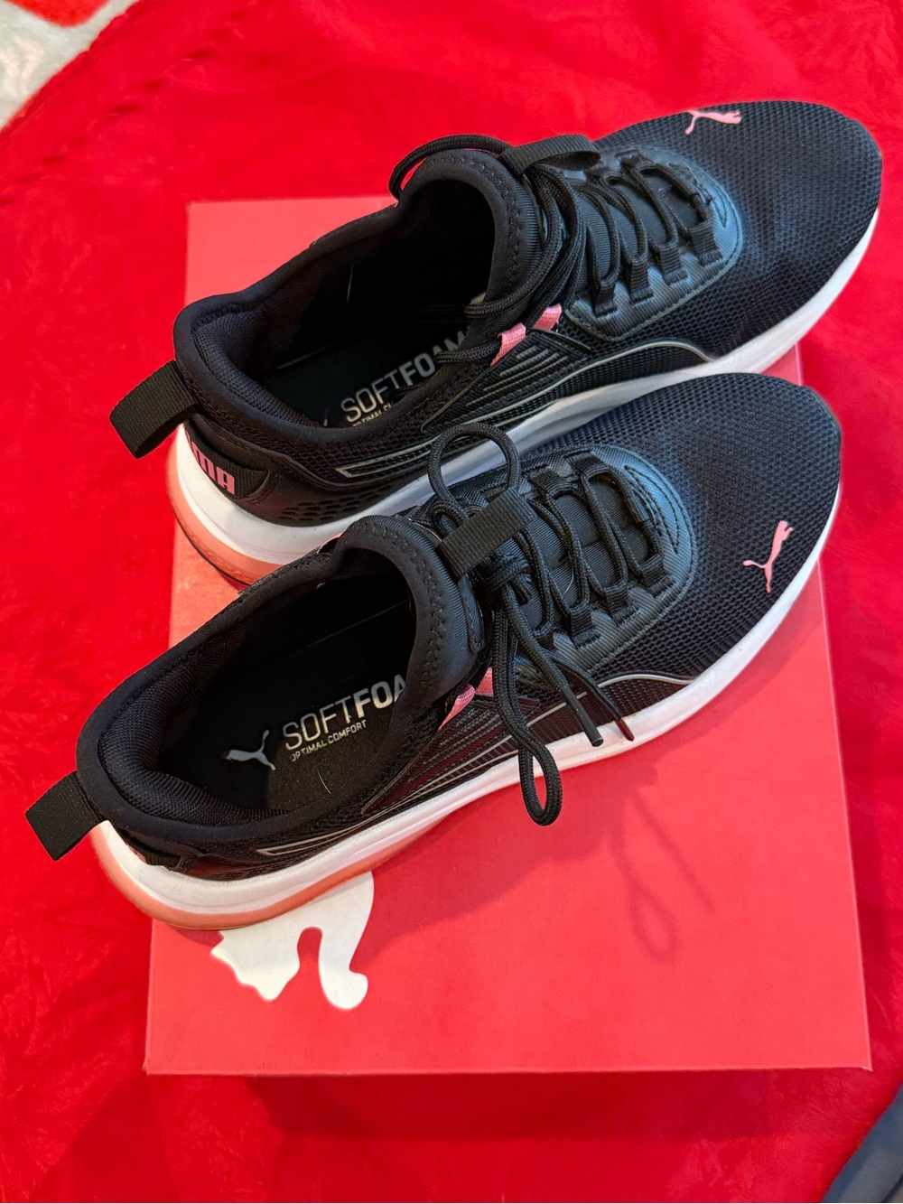 Puma Amplifier Black Sneakers with Pink Accents
